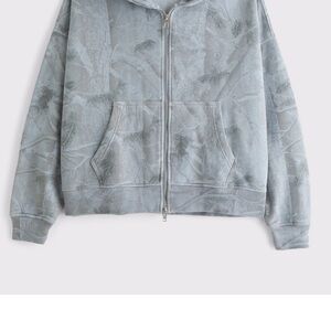 Gray Camouflage Zip-Up Hoodie